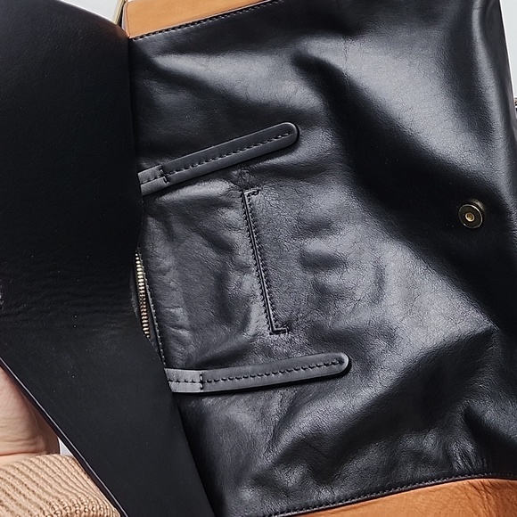 COSMOPARIS Meya Top Handle Multi Colour Leather Flap Tote Bag - Picture 13 of 14